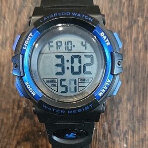 Black and Blue Digital Watch